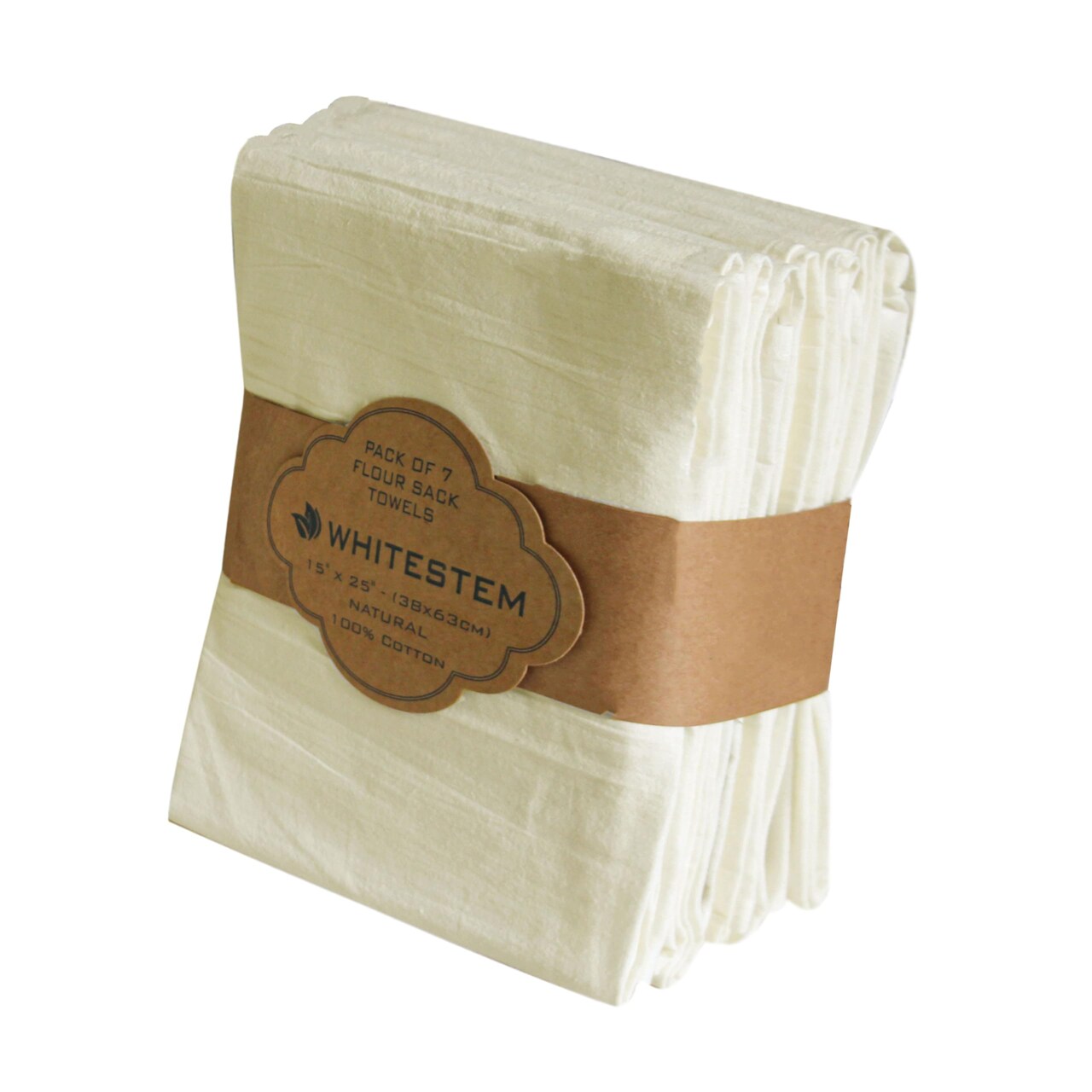 Flour Sack Towels | Tea Towel for Crafts | Kitchen Dish Cotton Blank Towel for Embroidery | Baking Bread Proofing Linen Cover | Thick Absorbent Quick Dry | 7 Pack 15"x25" Natural